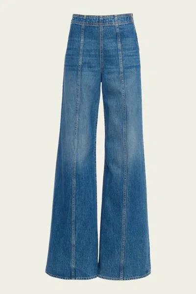 Ulla Johnson The Bianca Wide Leg Jean In Danube In Blue