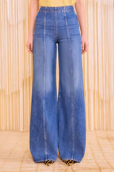 Ulla Johnson The Bianca Wide Leg Jean In Danube In Blue