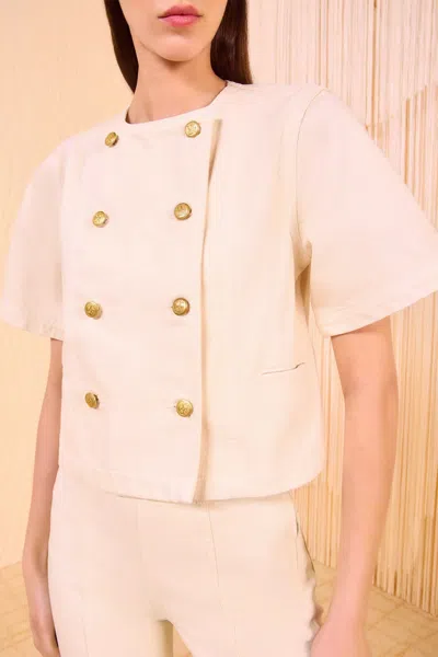 Ulla Johnson The Serge Short Sleeve Jacket In Birch