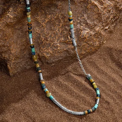 Karma And Luck Attract Success - Multi Stone Positive Mantra Heishi Necklace