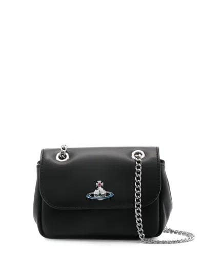 Vivienne Westwood Borsa A Tracolla Piccola In Pelle Con Catena In Black