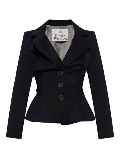 Vivienne Westwood Tailored Jacket With Buttoned Back Vent In Black