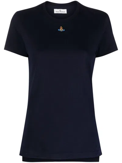 Vivienne Westwood Woman T-shirt Midnight Blue Size L Organic Cotton