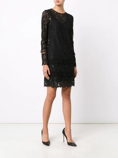 Shop Maiyet Longsleeved Lace Dress In Black