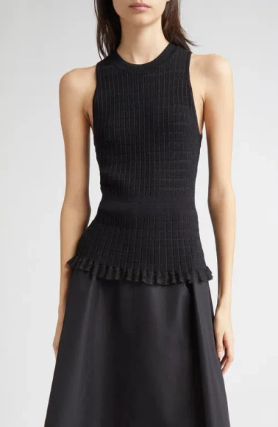 3.1 Phillip Lim Shadow Stripe Tank In Black