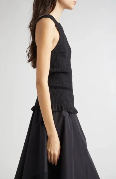 3.1 Phillip Lim Shadow Stripe Tank In Black