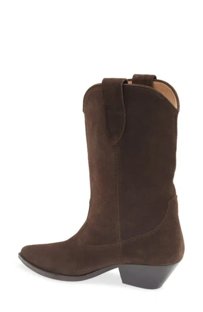Isabel Marant Western Style Suede Ankle Boots With Stacked Heel In Brown