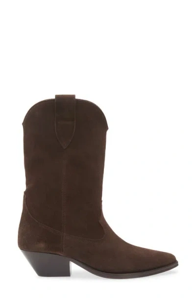 Isabel Marant Western Style Suede Ankle Boots With Stacked Heel In Brown