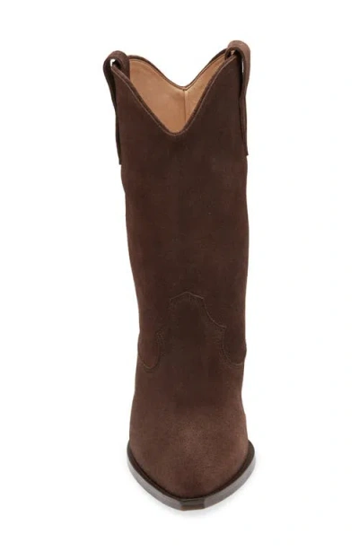 Isabel Marant Western Style Suede Ankle Boots With Stacked Heel In Brown