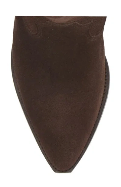 Isabel Marant Western Style Suede Ankle Boots With Stacked Heel In Brown