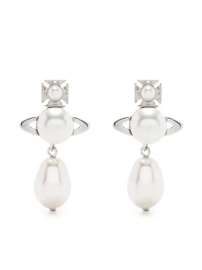 Vivienne Westwood Drop Design Faux-pearl Earrings Pair Pearl Detail