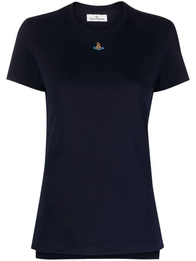 Vivienne Westwood Woman T-shirt Midnight Blue Size L Organic Cotton
