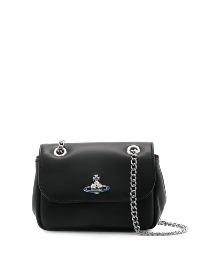 Vivienne Westwood Borsa A Tracolla Piccola In Pelle Con Catena In Black