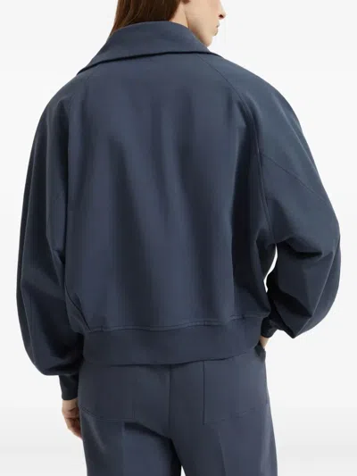 Brunello Cucinelli Stretch-cotton Monili-tab Cardigan In Blue