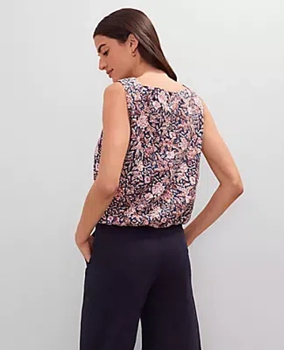 Ann Taylor Petite Weekend Collection Floral Bubble Hem Top