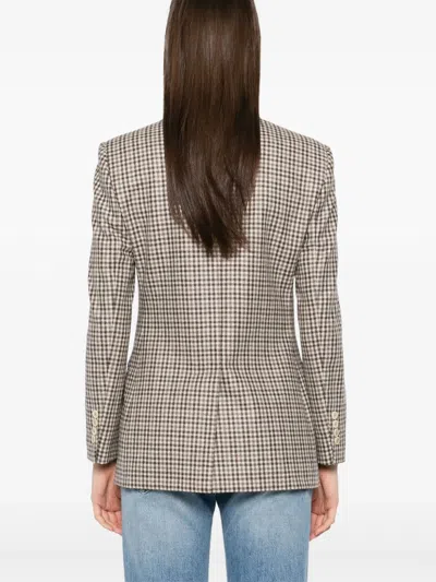 Brunello Cucinelli Blazer Check Monile In Gray