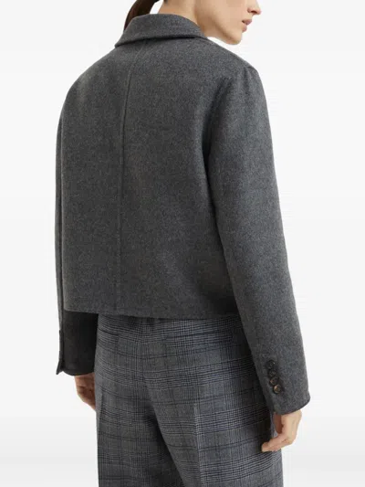 Brunello Cucinelli Fluid Wool Double-faced Crop Jacket