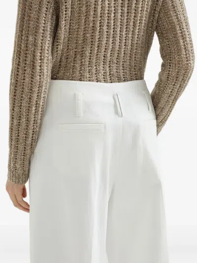 Brunello Cucinelli Stretch Cotton Flared Sartorial Trousers In Gray