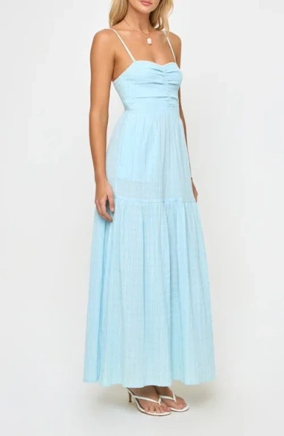 L*space Lspace Mallorca Smocked Cover-up Maxi Dress In Blue
