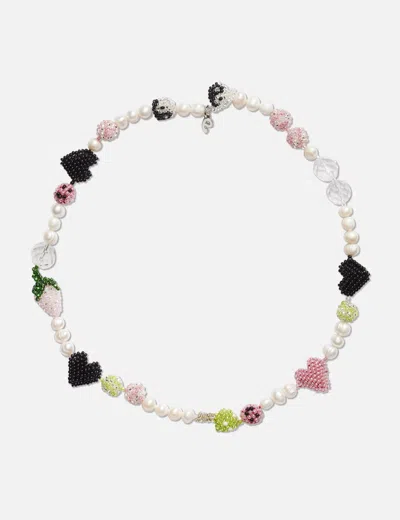 Pura Utz Black Hearts Necklace In Multi