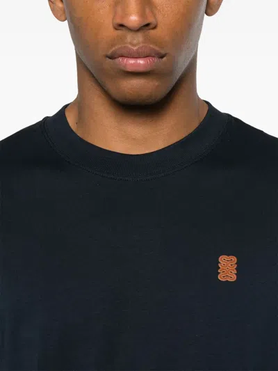 Sandro Cotton Logo-patch T-shirt In Black
