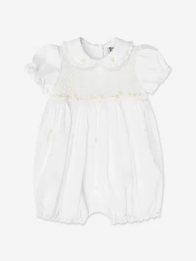 Sarah Louise Baby Girls Bubble Romper And Hat In White