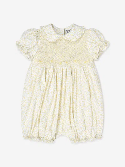 Sarah Louise Baby Girls Bubble Romper And Hat In Yellow