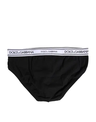 Dolce & Gabbana Black Cotton Stretch Regular Brief Underwear In Black
