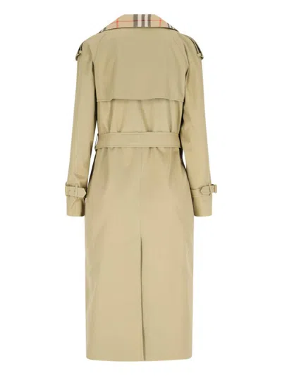Burberry Castleford Check Collar Water Resistant Gabardine Trench Coat