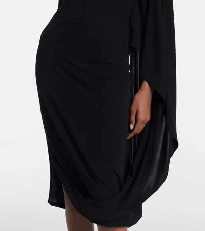 Stella Mccartney Asymmetric Cape Midi Dress