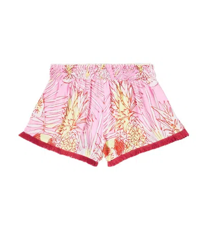 Poupette St Barth Lulu Printed Fringed Shorts In Multi