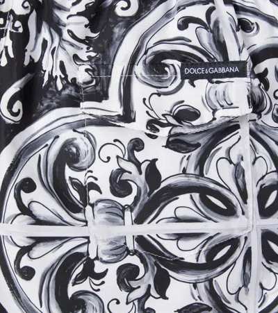 Dolce & Gabbana Majolica Swim Trunks In White