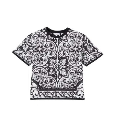 Dolce & Gabbana Majolica-print Short-sleeved T-shirt In Black