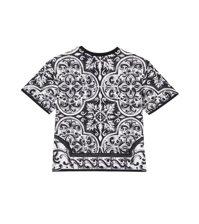 Dolce & Gabbana Majolica-print Short-sleeved T-shirt In Black
