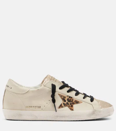 Golden Goose Light Beige/animalier Super-star Sneaker In Neutral