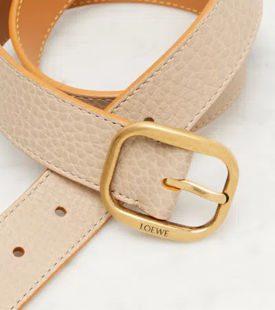 Loewe Textured-leather Belt In Brown