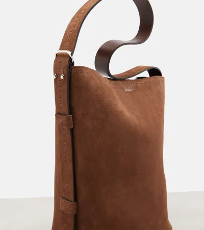 Max Mara Archetipo Large Suede Tote Bag In Brown