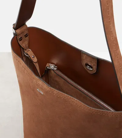Max Mara Archetipo Large Suede Tote Bag In Brown