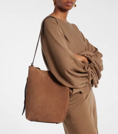 Max Mara Archetipo Large Suede Tote Bag In Brown
