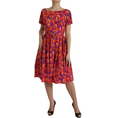 Dolce & Gabbana Purple Cotton Women's Dress In Multi
