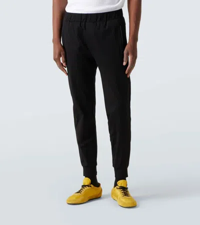 Prada Mens Black Contrast-trim Tapered-leg Cotton And Nylon Jogging Bottoms In Blue