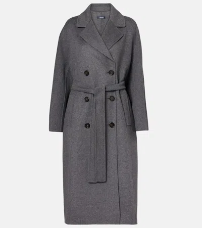 S Max Mara Grey Double Wool Paul Double-breasted Coat