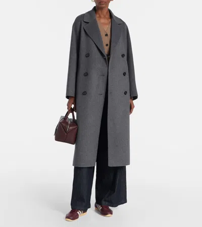 S Max Mara Grey Double Wool Paul Double-breasted Coat