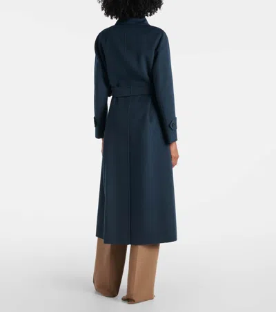S Max Mara Virgin Wool Double-breasted Coat In Blue