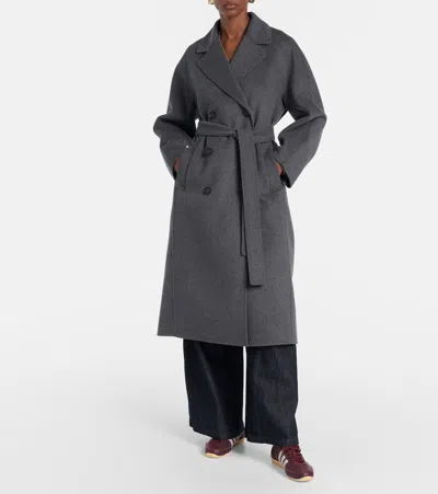 S Max Mara Grey Double Wool Paul Double-breasted Coat
