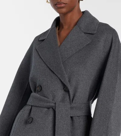S Max Mara Grey Double Wool Paul Double-breasted Coat