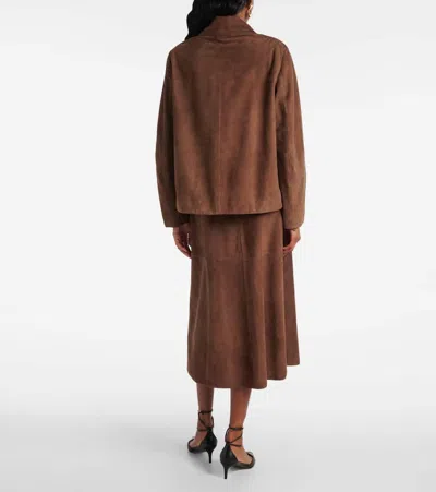 S Max Mara Suede Overshirt In Brown