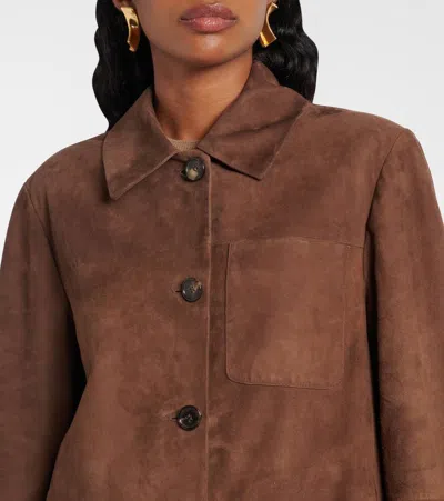 S Max Mara Suede Overshirt In Brown