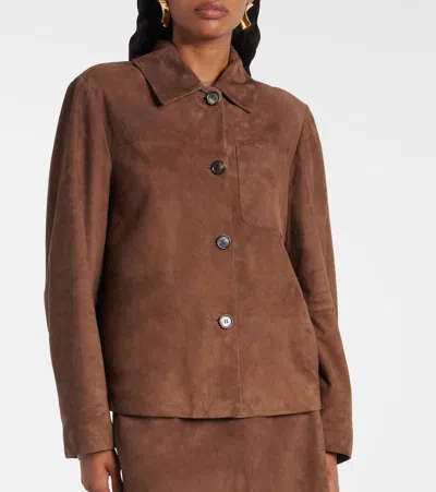 S Max Mara Suede Overshirt In Brown