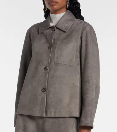 S Max Mara Suede Overshirt In Brown